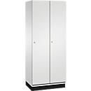 C+P Cambio locker, 2 vakken, met sokkel, B 800 x D 525 x H 1980 mm, lichtgrijs