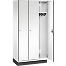 C+P Cambio locker, 3 vakken, met plint, B 900 x D 525 x H 1980 mm, verkeerswit/wit