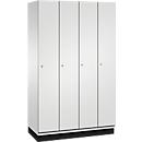 C+P Cambio locker, 4 vakken, met sokkel, B 1200 x D 525 x H 1980 mm, lichtgrijs