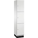 C+P Cambio lockerkast, 1 vak, 3 vakken, met plint, B 400 x D 525 x H 1980 mm, lichtgrijs