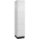 C+P Cambio lockerkast, 1 vak, 3 vakken, met plint, B 400 x D 525 x H 1980 mm, verkeerswit