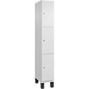 C+P Cambio lockerkast, 1 vak, 3 vakken, op poten, B 300 x D 525 x H 1980 mm, verkeerswit