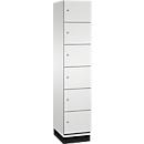 C+P Cambio lockerkast, 1 vak, 6 vakken, met plint, B 400 x D 525 x H 1980 mm, lichtgrijs