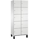 C+P Cambio lockerkast, 2 vakken, 10 vakken, op poten, B 800 x D 525 x H 1980 mm, lichtgrijs