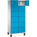 C+P Cambio lockerkast, 2 vakken, 12 vakken, op poten, B 800 x D 525 x H 1980 mm, lichtgrijs/lichtblauw