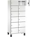 C+P Cambio lockerkast, 2 vakken, 12 vakken, op poten, B 800 x D 525 x H 1980 mm, verkeerswit/wit