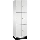 C+P Cambio lockerkast, 2 vakken, 6 vakken, met plint, B 600 x D 525 x H 1980 mm, lichtgrijs
