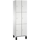 C+P Cambio lockerkast, 2 vakken, 6 vakken, op poten, B 600 x D 525 x H 1980 mm, lichtgrijs
