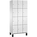 C+P Cambio lockerkast, 3 vakken, 12 vakken, op poten, B 900 x D 525 x H 1980 mm, lichtgrijs