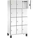 C+P Cambio lockerkast, 3 vakken, 12 vakken, op poten, B 900 x D 525 x H 1980 mm, verkeerswit/wit