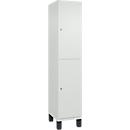 C+P Doppelstöckiger Spind Cambio, 1 Abteil, 2 Fächer, auf Füßen, B 400 x T 525 x H 1980 mm, verkehrsweiß