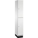 C+P Double-store locker Cambio, 1 vak, 2 vakken, met plint, B 300 x D 525 x H 1980 mm, lichtgrijs