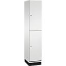C+P Double-store locker Cambio, 1 vak, 2 vakken, met plint, B 400 x D 525 x H 1980 mm, lichtgrijs