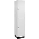 C+P Double-store locker Cambio, 1 vak, 2 vakken, met plint, B 400 x D 525 x H 1980 mm, verkeerswit