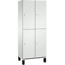 C+P Double-tier locker Cambio, 2 vakken, 4 legborden, op poten, B 800 x D 525 x H 1980 mm, lichtgrijs