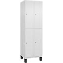 C+P dubbeldekkast Cambio, 2 vakken, 4 legborden, op poten, B 600 x D 525 x H 1980 mm, verkeerswit