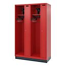 C+P Evolo brandweerkast, model KOMBI, 4 compartimenten, H 1950 x B 1200 x D 500 mm, sokkel, vuurrood RAL 3000
