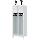 C+P Evolo brandweerkast, model YOUNGSTER, 2 compartimenten, H 1630 x B 600 x D 500 mm, poten, lichtgrijs RAL 7035