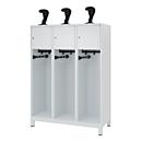 C+P Evolo brandweerkast, model YOUNGSTER, 3 compartimenten, H 1630 x B 1200 x D 500 mm, poten, lichtgrijs RAL 7035