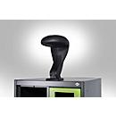 C+P Evolo fire department locker, PRAKTUS model, 1 compartment, H 1950 x W 400 x D 500 mm, feet, anthracite gray RAL 7016