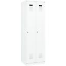 C+P Evolo Plus kledingkast, 2 vakken, rechts scharnierend, cilinderslot, soft-close, B 600 x D 500 x H 1850 mm, verkeerswit/verkeerswit