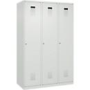 C+P Evolo Plus kledingkast, 3 vakken, 400 mm breed, cilinderslot, soft-close, B 1.200 x D 500 x H 1.850 m, lichtgrijs/lichtgrijs