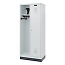 C+P Feuerwehrspind Evolo, Modell KOMBI, 2 Abteile, H 1950 x B 800 x T 500 mm, Sockel, lichtgrau RAL 7035