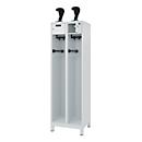 C+P Feuerwehrspind Evolo, Modell PRAKTUS, 2 Abteile, H 1950 x B 600 x T 500 mm, Füße, lichtgrau RAL 7035
