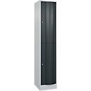 C+P Garderobekast Resisto, 1 afdeling, 2 vakken, B 396 x D 540 x H 1950 mm, lichtgrijs/antracietgrijs