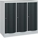 C+P Garderobenschrank Resisto, 3 Abteile, 3 Fächer, B 1148 x T 540 x H 1077 mm, Lichtgrau/Anthrazitgrau