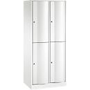 C+P Garderobenspind Resisto, 2 Abteile, 4 Fächer, B 772 x T 540 x H 1950 mm, Verkehrsweiß
