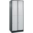 C+P Garderobenspind Resisto, 2 Abteile, 4 Fächer, B 772 x T 640 x H 1950 mm, Anthrazitgrau/Lichtgrau