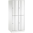 C+P Garderobenspind Resisto, 2 Abteile, 4 Fächer, B 772 x T 640 x H 1950 mm, Verkehrsweiß