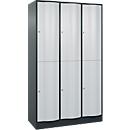 C+P Garderobenspind Resisto, 3 Abteile, 6 Fächer, B 1148 x T 540 x H 1950 mm, Anthrazitgrau/Lichtgrau
