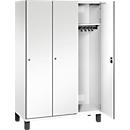 C+P locker Cambio, 3 vakken, op poten, B 1200 x D 525 x H 1980 mm, verkeerswit/wit
