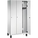 C+P locker Cambio, 3 vakken, op poten, B 900 x D 525 x H 1980 mm, lichtgrijs