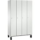 C+P locker Cambio, 4 vakken, op poten, B 1200 x D 525 x H 1980 mm, lichtgrijs