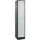 C+P lockerkast Resisto, 1 vak, 4 vakken, B 396 x D 540 x H 1950 mm, antracietgrijs/lichtgrijs