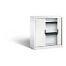 C + P Omnispace roller shutter cabinet, 2 OH, lockable, W 1000 x D 420 x H 1030 mm, steel/plastic, traffic white