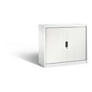 C + P Omnispace roller shutter cabinet, 2 OH, lockable, W 1200 x D 420 x H 1030 mm, steel/plastic, traffic white