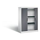 C + P Omnispace roller shutter cabinet, 3 OH, lockable, W 1000 x D 420 x H 1345 mm, steel, light gray/black gray