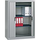 C + P Omnispace roller shutter cabinet, 3 OH, lockable, W 1000 x D 420 x H 1345 mm, steel/plastic, light gray