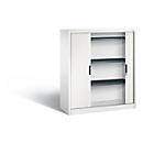 C + P Omnispace roller shutter cabinet, 3 OH, lockable, W 1200 x D 420 x H 1345 mm, steel/plastic, traffic white