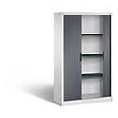 C + P Omnispace roller shutter cabinet, 4 OH, lockable, W 1000 x D 420 x H 1660 mm, steel/plastic, light gray/black gray