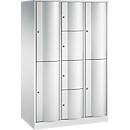 C+P Resisto combikast, 3 vakken, 8 vakken, B 1148 x D 640 x H 1950 mm, lichtgrijs