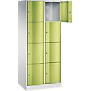 C+P Resisto lockerkast, 2 vakken, 8 vakken, B 772 x D 540 x H 1950 mm, lichtgrijs