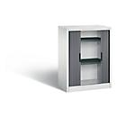 C + P Rollladenschrank Omnispace, 2 OH, abschliessbar, B 800 x T 420 x H 1030 mm, Stahl/Kunststoff, lichtgrau/schwarzgrau