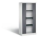 C + P Rollladenschrank Omnispace, 4 OH, abschließbar, B 800 x T 420 x H 1660 mm, Stahl/Kunststoff, lichtgrau/schwarzgrau