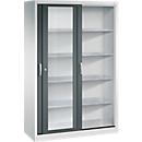 C + P Schiebetüren-Werkzeugschrank Acurado, mit Sichtfenster, B 1200 x T 500 x H 1950 mm, lichtgrau/anthrazitgrau