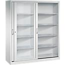 C + P Schiebetüren-Werkzeugschrank Acurado, mit Sichtfenster, B 1600 x T 500 x H 1950 mm, lichtgrau